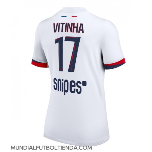 Camiseta Paris Saint-Germain Vitinha #17 Segunda Equipación Replica 2025-26 para mujer mangas cortas